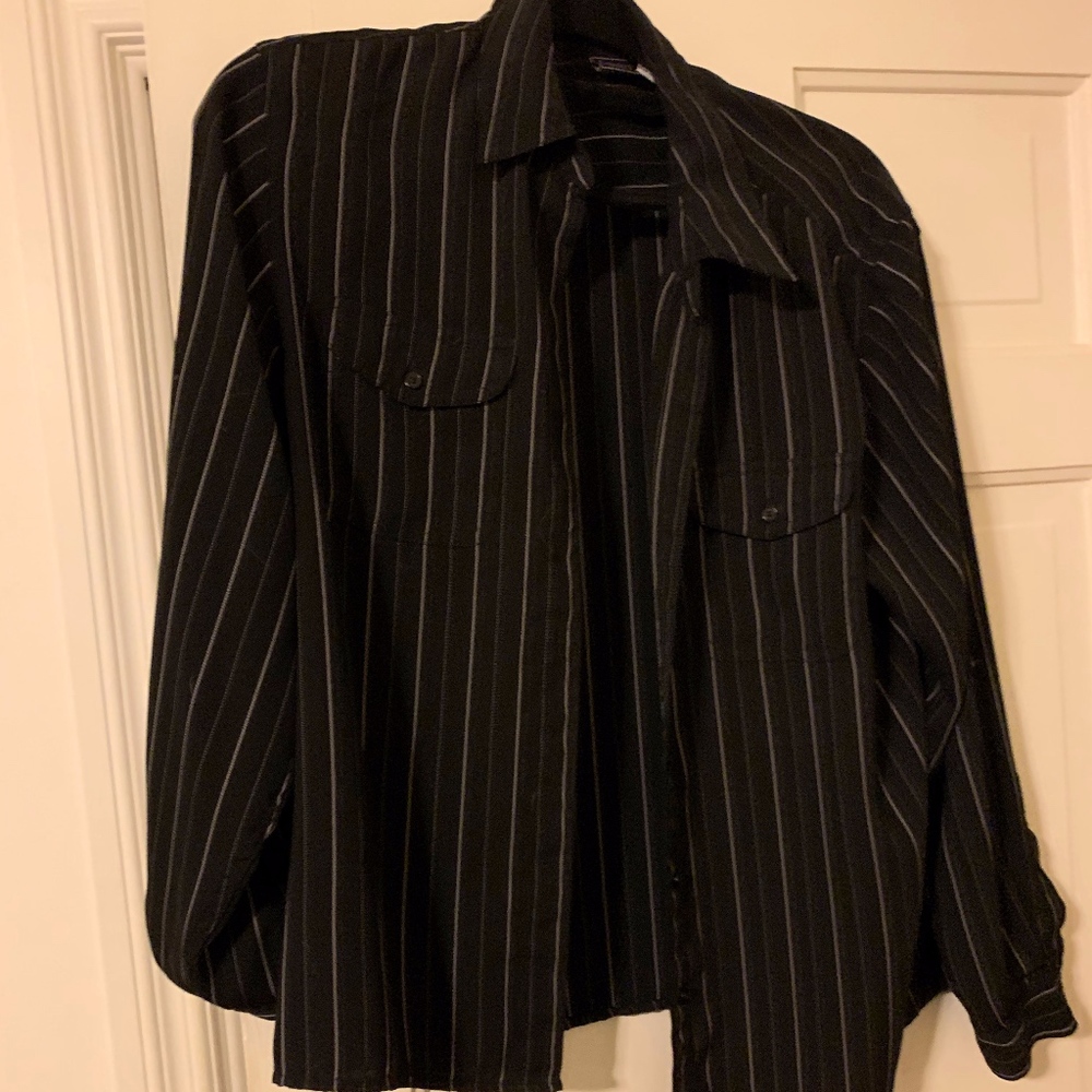 stripped button up